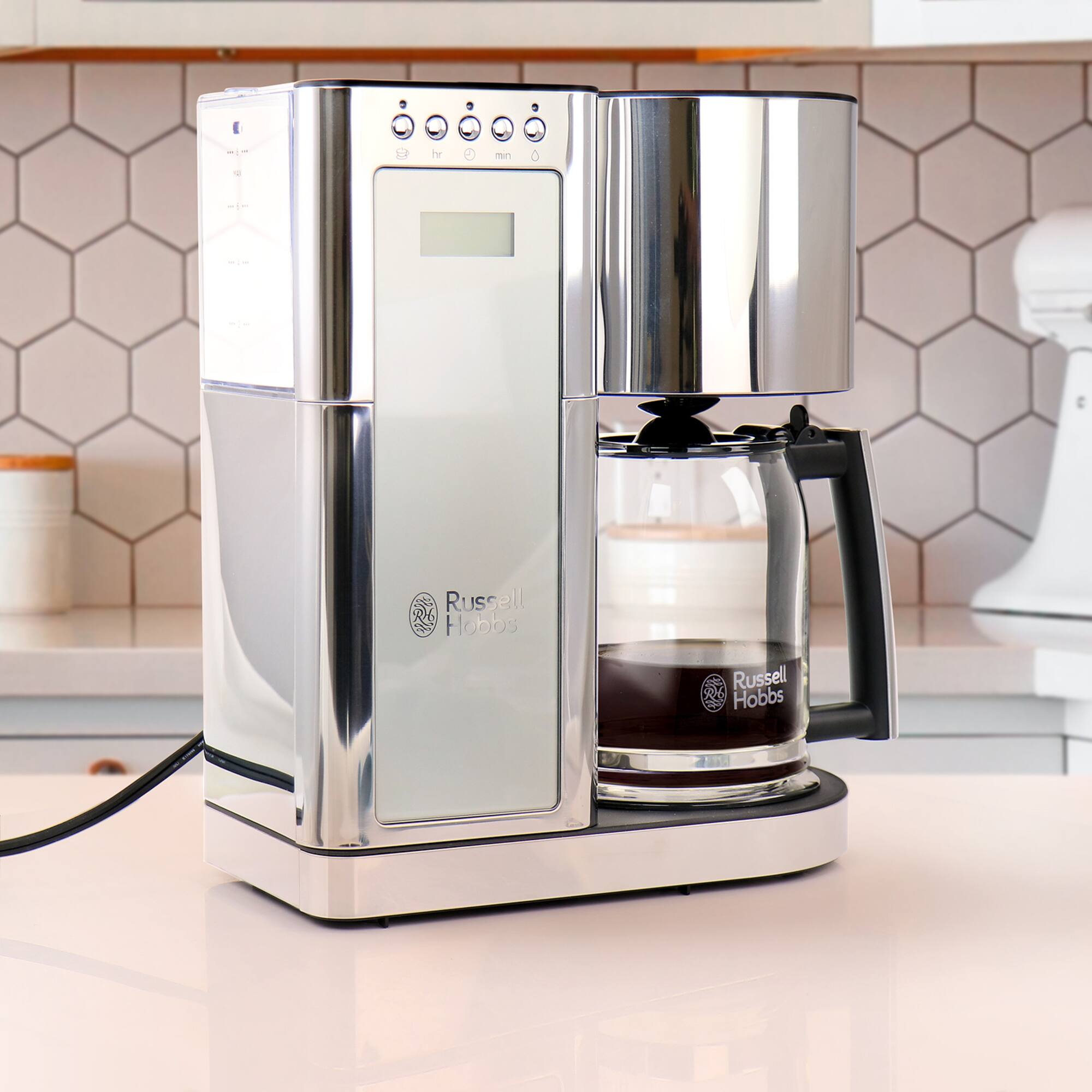 Russell Hobbs Silver Stainless Steel 8 Cup Glass Coffeemaker
